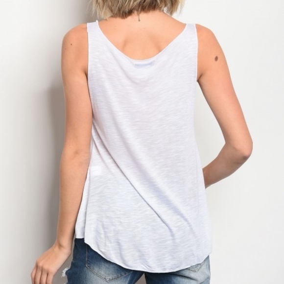 American Flag hi low cropped tank top - Picture 3 of 3